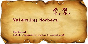 Valentiny Norbert névjegykártya